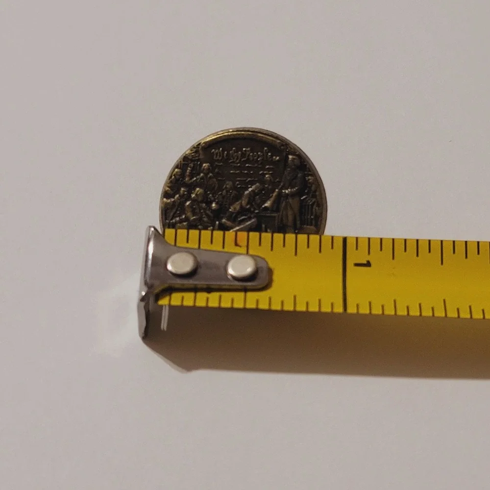 Vintage NRA We The People Constitution Signing Brass Tone Lapel Tie Pin Tack